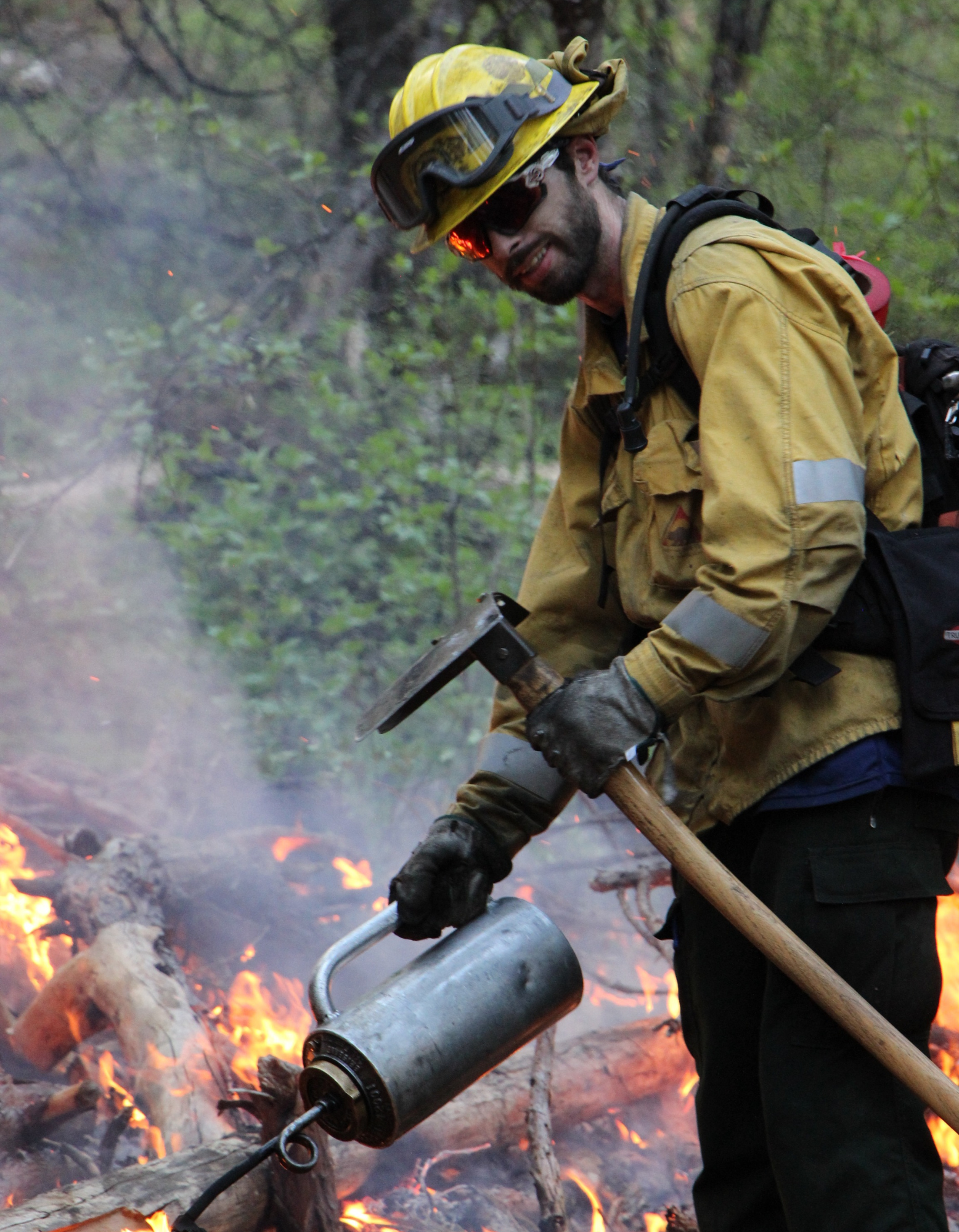 State Parks Natural Resource Team Member During a Prescribed Burn